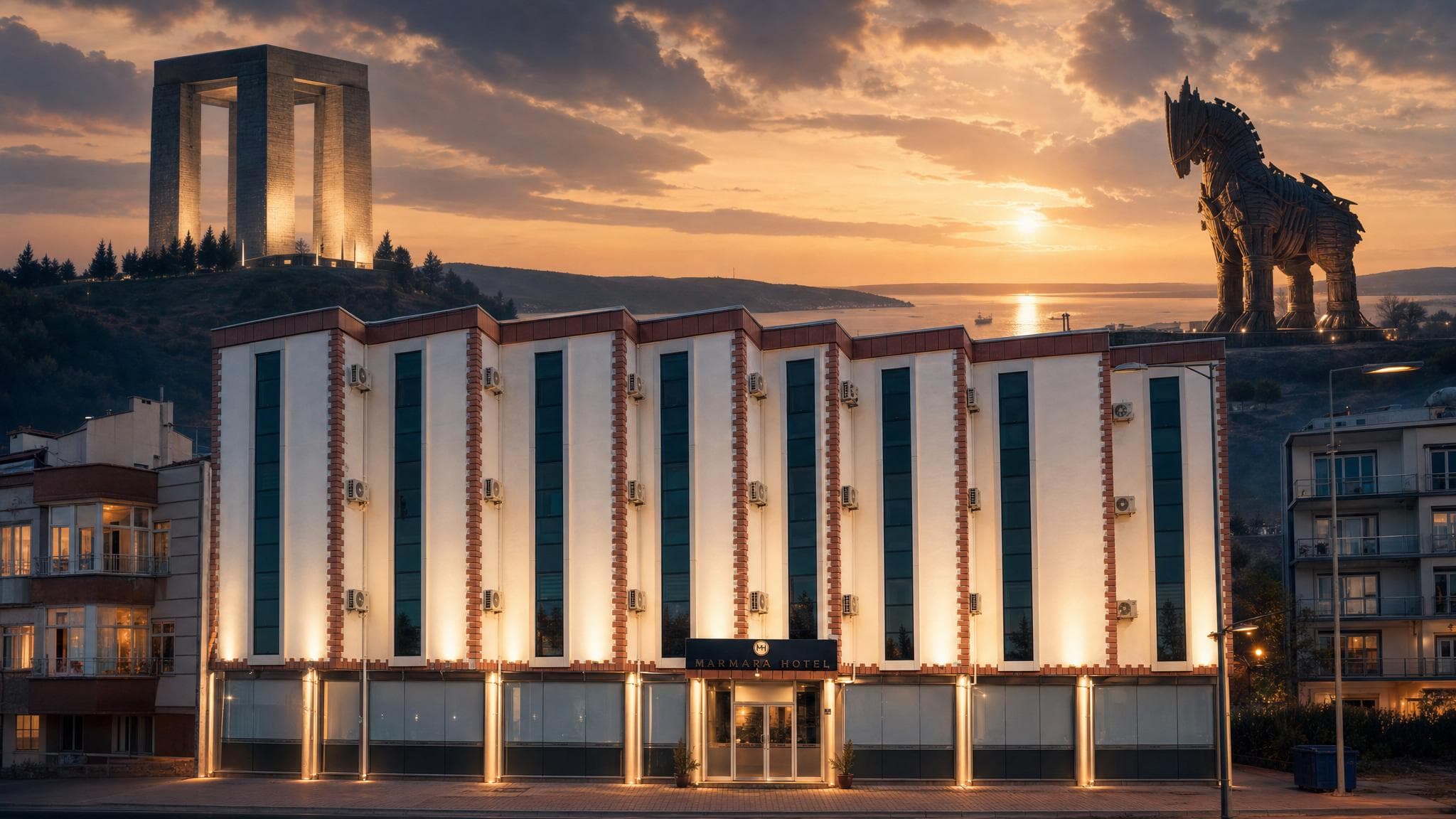 Çanakkale Boğazı ve kordon — feribot iskelesi Hotel Marmara’dan yürüyerek 5-10 dakika